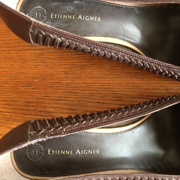 Brown Stacked heel shoes. Size 8 1/2 - Picture 3 of 3